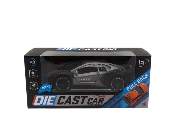 Masinuta Sport Unique Metalica Die-Cast – Scara 1:32 Pull Back Lumini Sunete Copii 3+ [1]
