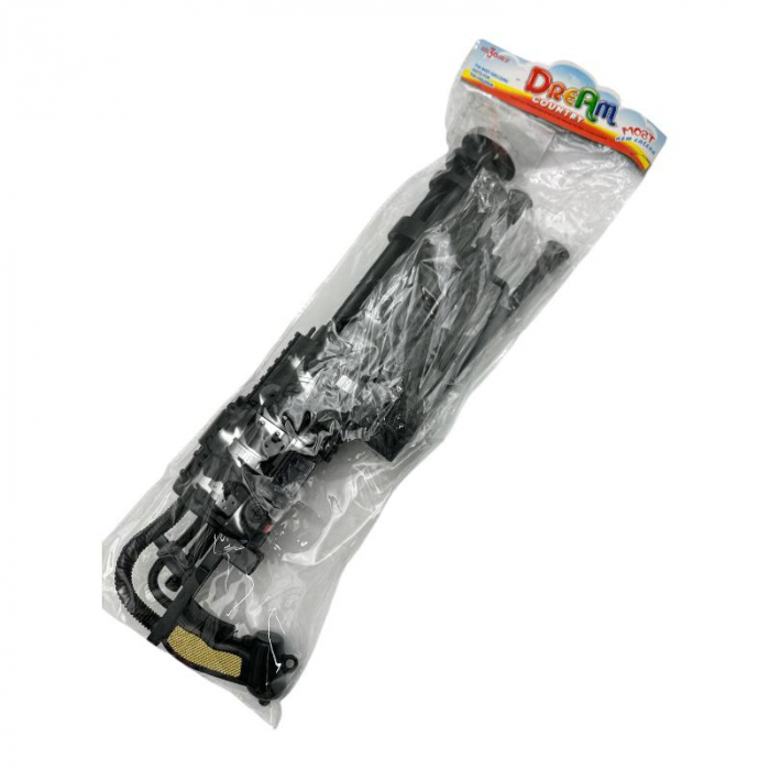 Mitraliera de jucarie cu trepied, lumini si sunete – din plastic, culoare neagra, 54x18 cm, Calitate Superioara,  [3]