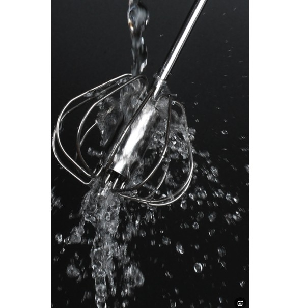 Mixer Manual, , pentru Oua Smantana Frisca Aluat, Maner Otel Inoxidabil, Usor de Utilizat si Depozitat, 27 x 7 cm, Argintiu [3]