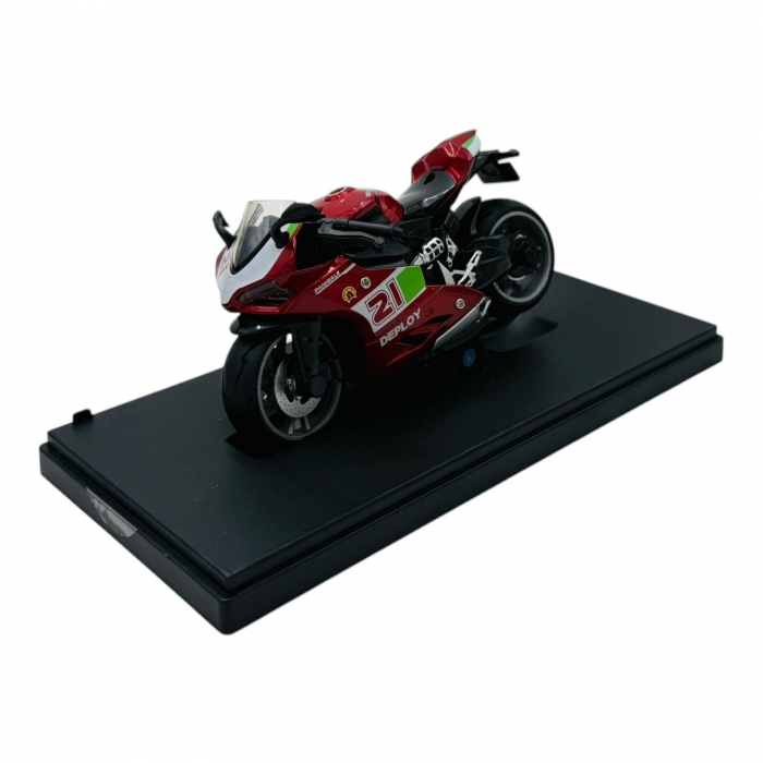 Motocicletă Metalică 1:14 cu Cutie de Expunere – Modele și Culori Variate, 18×9.5×7.5cm  [2]
