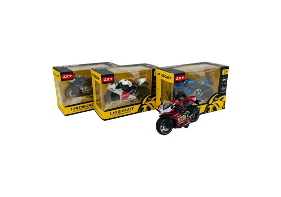 Motocicletă Metalică 1:14 – Model Realist, Design Sportiv, 14.5×10.5×7.5cm  [1]