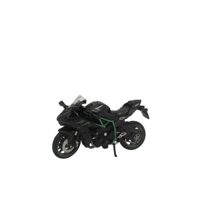 Motocicleta Metalica Die-Cast Model Sport H2R Verde Neagra – Scara 1:12 Lumini Sunete [2]