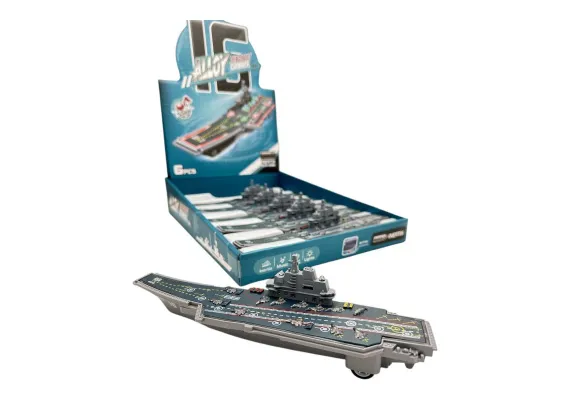 Nava militara din metal cu sunete si lumini – jucarie interactiva 24 cm, model detaliat pentru copii,  [1]