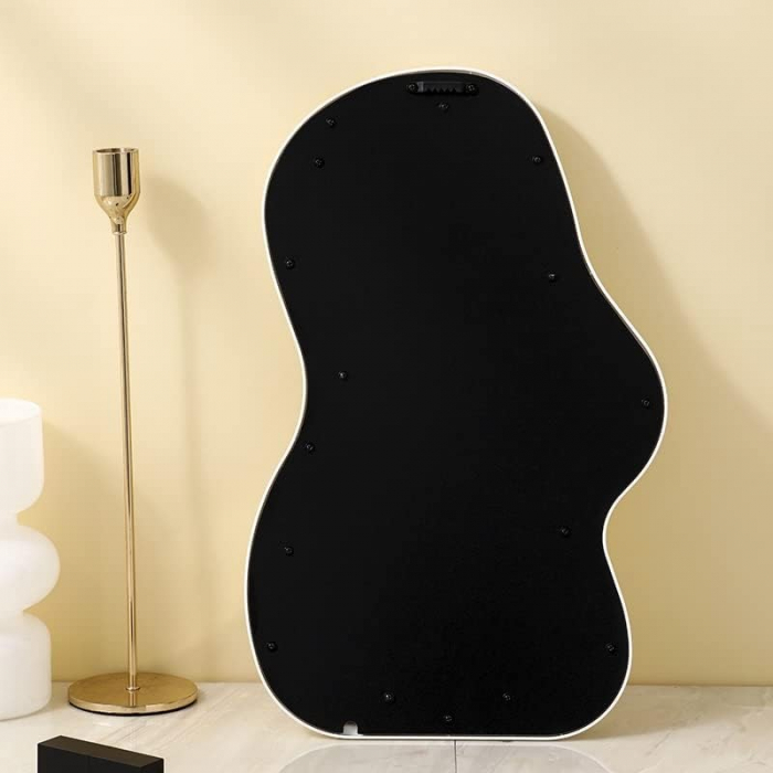 Oglinda de Perete, , Decorativa, pentru Baie, Dormitor, Sufragerie, Model Minimalist, Forma Asimetrica, 40.3x26 cm, Alb [9]