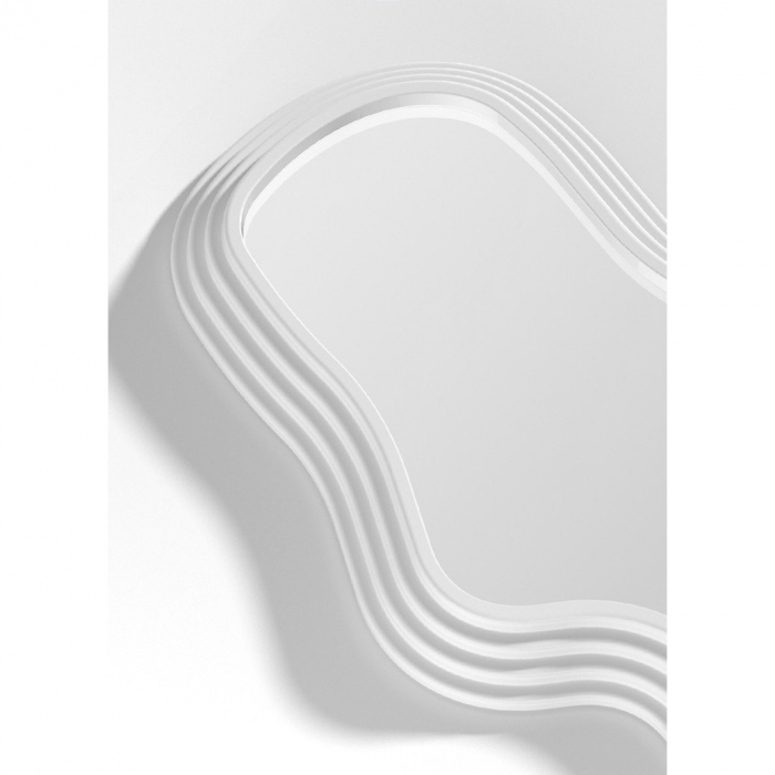 Oglinda de Perete, , Decorativa, pentru Baie, Dormitor, Sufragerie, Model Minimalist, Forma Asimetrica, 40.3x26 cm, Alb [3]