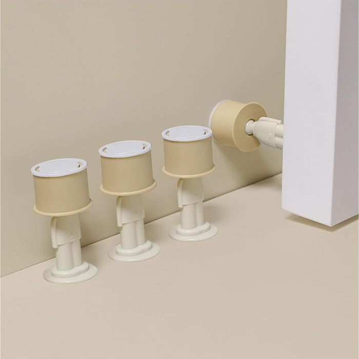 Opritor de Usa, , din Silicon, Model Magicial, cu Prindere de Perete, Anti-Coliziune, 4x 8.5 cm, Galben [3]