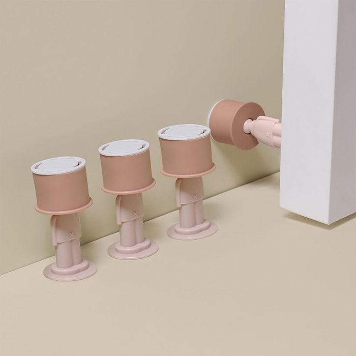 Opritor de Usa, , din Silicon, Model Magicial, cu Prindere de Perete, Anti-Coliziune, 4x 8.5 cm, Roz [3]