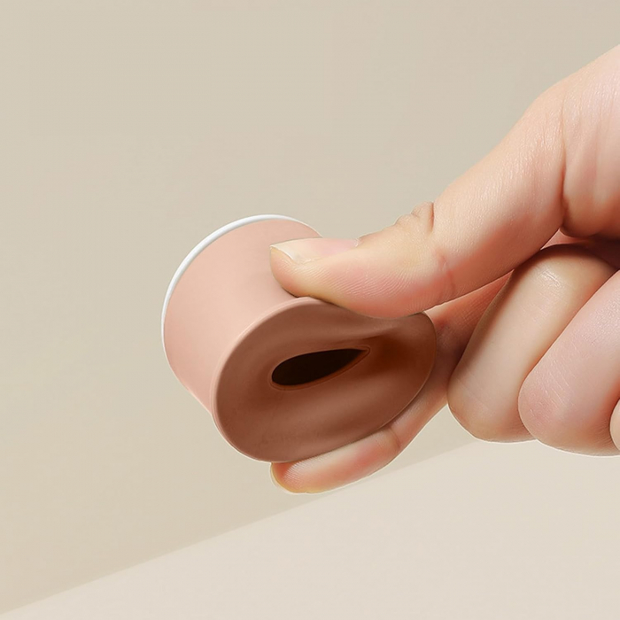 Opritor de Usa, , din Silicon, Model Magicial, cu Prindere de Perete, Anti-Coliziune, 4x 8.5 cm, Roz [2]