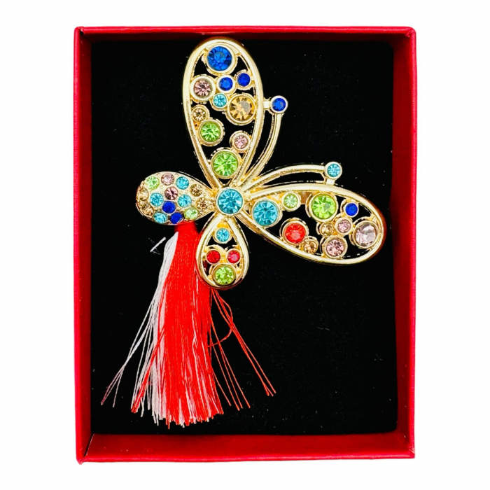 Pachet Avantajos!!! 60Brose Martisor marime mare in cutie rosie cu fereastra, 8.5×6.5cm, modele combinate,   [7]