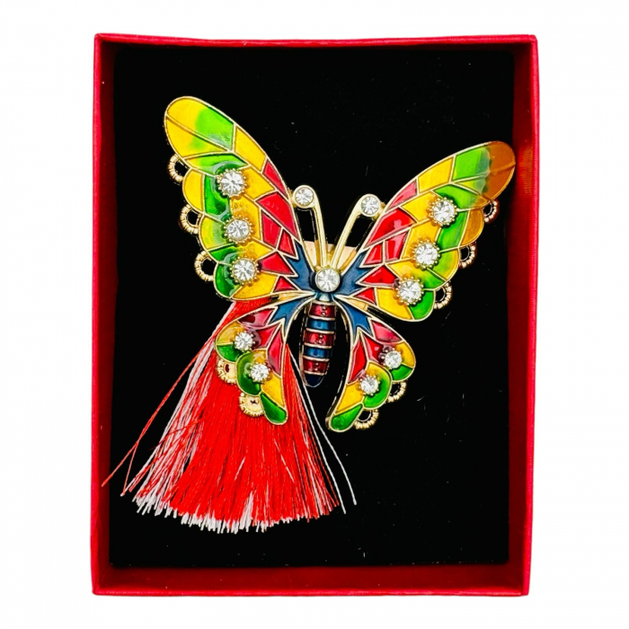 Pachet Avantajos!!! 60Brose Martisor marime mare in cutie rosie cu fereastra, 8.5×6.5cm, modele combinate,   [10]