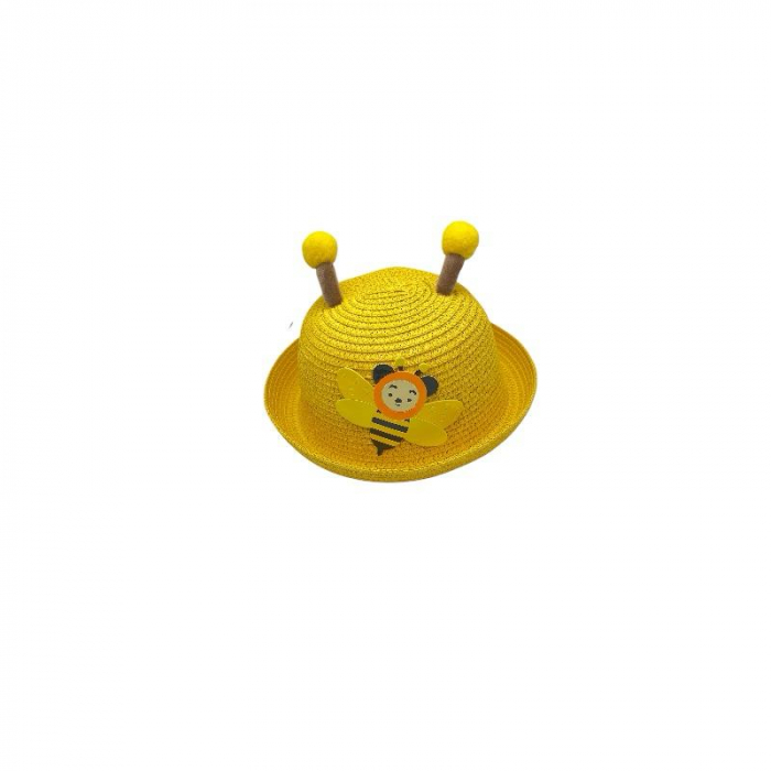 Palarie de Soare din Paie pentru Copii – Model Albinuta, 16-23 cm, Usoara si Vesela, Ideala pentru Vara,  [6]