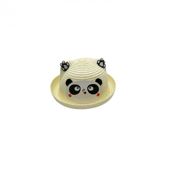 Palarie de Soare din Paie pentru Copii – Model Ursulet Adorabil, 16-23 cm, Usoara si Dragalasa,  [5]