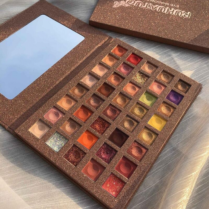 Paleta de farduri cu 40 de culori pigmentate, Maro cu sclipici,   [1]