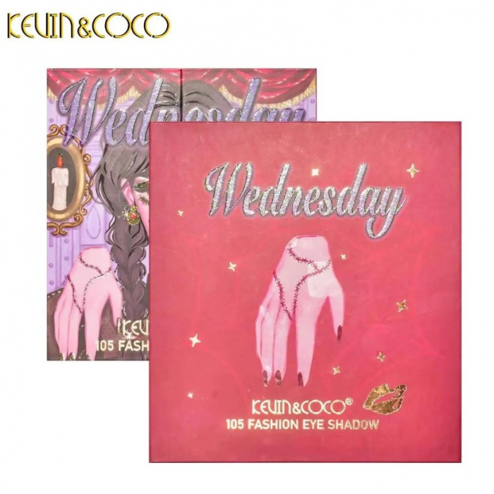 Paleta de Farduri Kevin&Coco, 105 culori, Stil Pliabil, Wednesday, Conturing, Iluminator, Blush incluse, Fara Sulfati, Pudra Compacta, 18.7 x 17.3 x 2.6 cm, 407 g, multicolor [5]