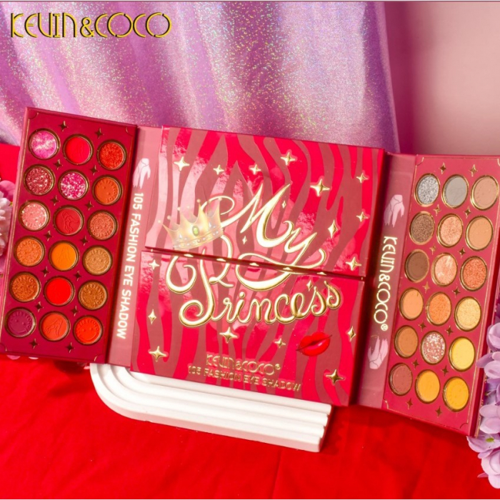 Paleta de Farduri Kevin&Coco, 105 culori, Stil Pliabil, Wednesday, Conturing, Iluminator, Blush incluse, Fara Sulfati, Pudra Compacta, 18.7 x 17.3 x 2.6 cm, 407 g, multicolor [4]