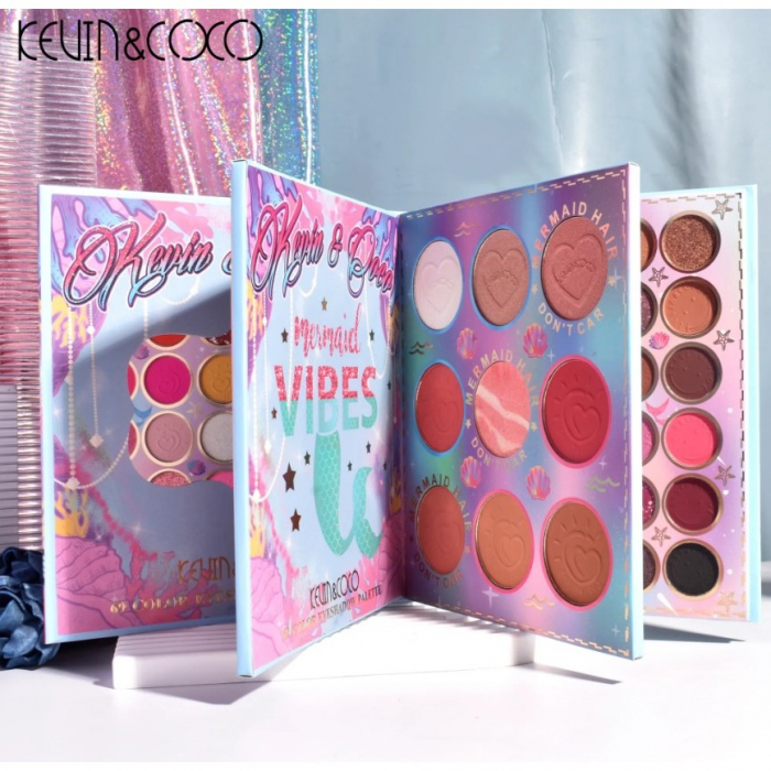 Paleta farduri Kevin&Coco, 69 nuante, blush, iluminator, conturing, deschidere tip carte, 18.6 x 16.5 cm, 97 g, multicolor [4]