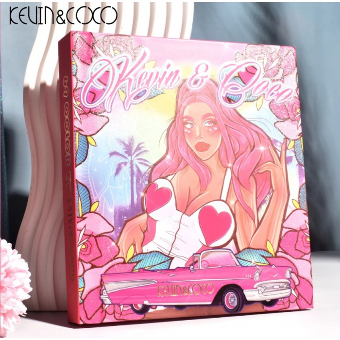 Paleta farduri Kevin&Coco, 69 nuante, blush, iluminator, conturing, deschidere tip carte, 18.6 x 16.5 cm, 97 g, multicolor, model 2 [5]