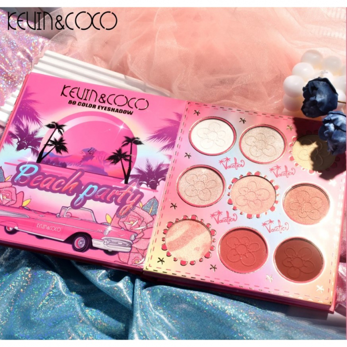 Paleta farduri Kevin&Coco, 69 nuante, blush, iluminator, conturing, deschidere tip carte, 18.6 x 16.5 cm, 97 g, multicolor, model 2 [3]