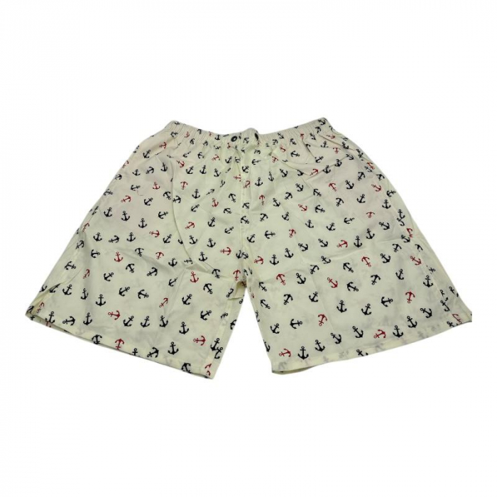 Pantaloni tip short de baie pentru barbati cu model ancora – cu buzunar, plasa interioara, 100% poliester,  [2]