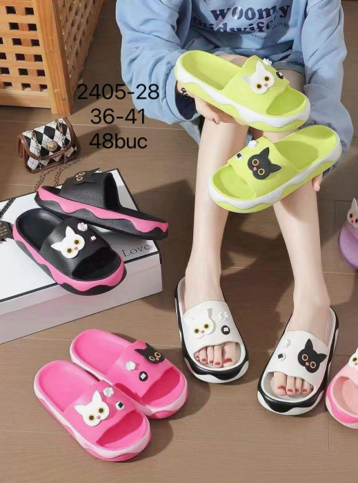 Papuci dama cu pisici 3D, talpa usoara si comoda, pentru interior si exterior, marimi 36-41,  [2]