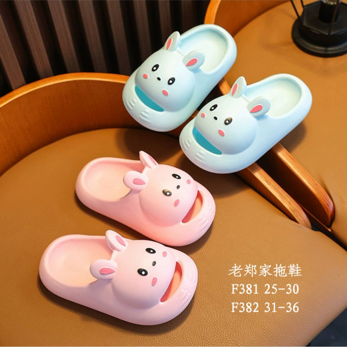 Papuci de vară copii model Iepuraș 3D, turnați, confortabili, culori vesele combinate, mărimi 25-30,  [2]