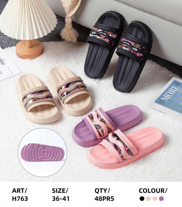 Papuci de vară pentru damă, model confortabil, ușor și modern, culori combinate, mărimi 36-41,  [2]