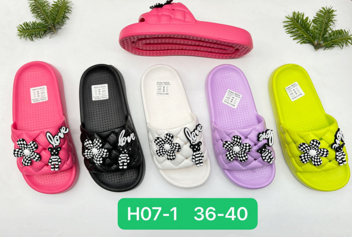 Papuci pentru dama , model turnat, accesorizat, diverse culori, H07-1 [2]