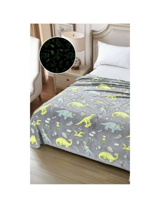 Patura COCOLINO XXL Fosforescenta 200x230 cm cu Dinozauri – Super Pufoasa si Amuzanta [2]