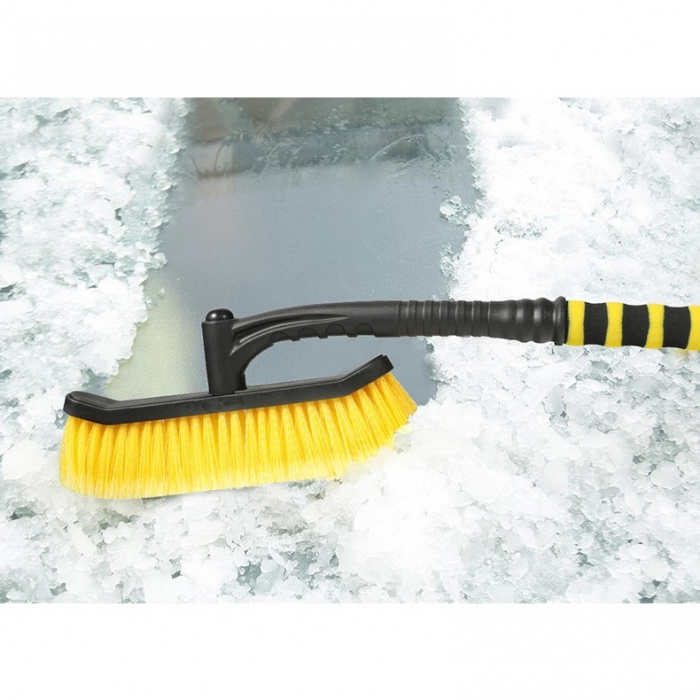 Perie de Zapada cu Racleta pentru Masina, , Multifunctionala, Rotativa, Demontabila, cu Maner Antiderapant, Aluminiu, Plastic, Fragmentarea Ghetii de pe Parbriz, Solutia pentru Iarna, pentru Dezghetar [5]