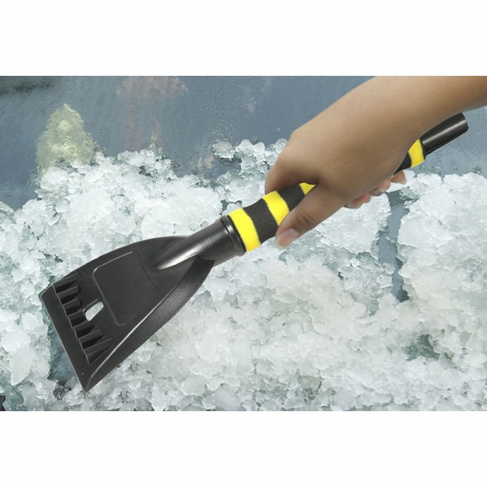 Perie de Zapada cu Racleta pentru Masina, , Multifunctionala, Rotativa, Demontabila, cu Maner Antiderapant, Aluminiu, Plastic, Fragmentarea Ghetii de pe Parbriz, Solutia pentru Iarna, pentru Dezghetar [4]