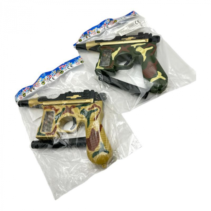 Pistol de jucarie pentru copii – din plastic, cu baterii, diverse culori, 21x15.5cm, jucarie interactiva si distractiva,  [7]