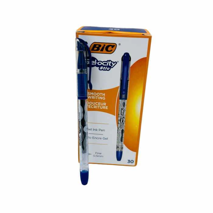 Pix cu gel Bic Gel-ocity 0.5mm, albastru – scriere rapida si precisa pentru birou si scoala,  [4]