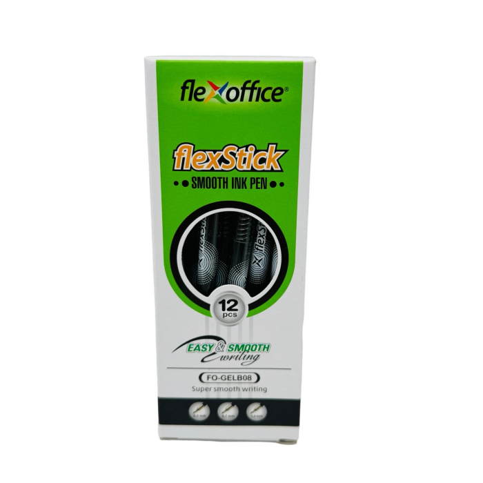 Pix cu Gel Flex Stick FO-GELB08 Negru 1.0mm –  pentru Birouri si Scoli,  [3]
