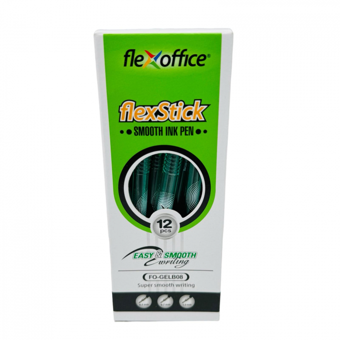 Pix cu Gel Flex Stick FO-GELB08 Verde 1.0mm – pentru Birouri si Scoli,  [3]