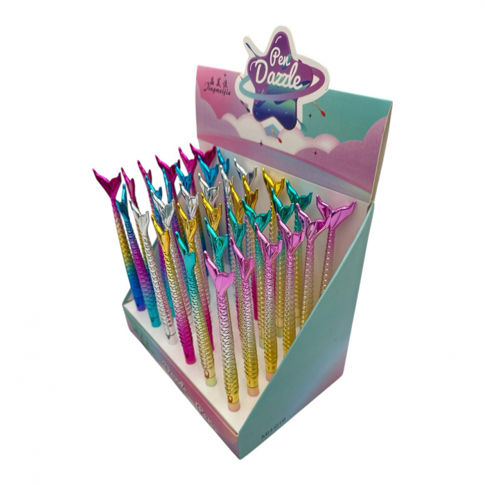 Pix cu Gel Sirena – Design Magic si Scriere Cursiva, Ideal pentru Scoala sau Cadou Creativ,  [5]