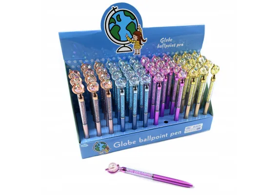 Pix decorativ cu glob strălucitor – Globe Ballpoint Pen, calitate superioara,  [1]