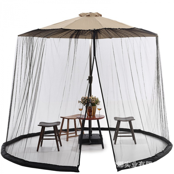 Plasa anti-tantari si insecte , pentru umbrela de soare, inaltime 2.4 m, diametru 3.8 metri, circumferinta negru [1]