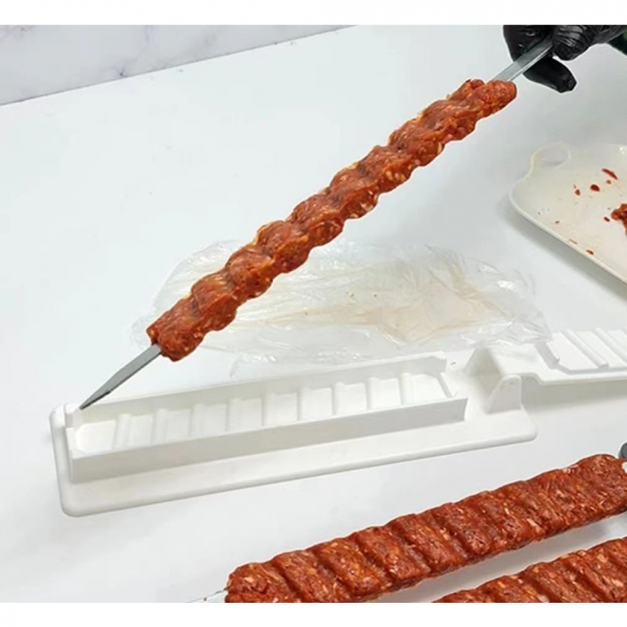 Presa pentru Carne, , pentru Kebab, cu Maner, din ABS, 29 x 7.5 x 2.6 cm, Alb [2]