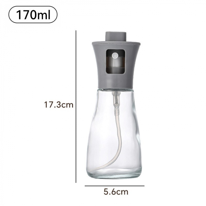 Pulverizator pentru Ulei, , Pulverizator din Sticla pentru Otet sau Alte Lichide, Simplu Reincarcabil, Multifunctionale, 17.3 x 5.6 cm, Capacitatea 170 ml, Gri [2]