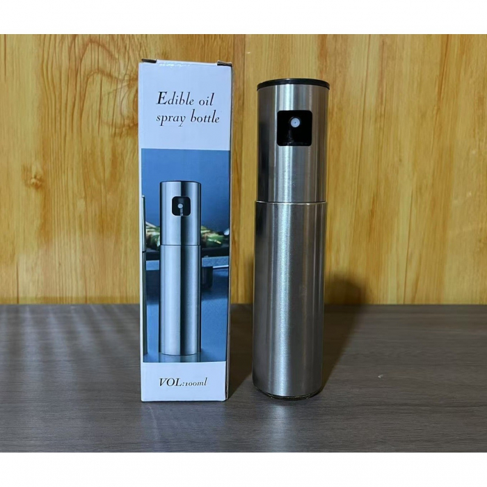 Pulverizator Ulei, Otet, , din Otel Inoxidabil, 100 ml, Reincarcabil, 18.3 x 4.3 cm, Argintiu [5]