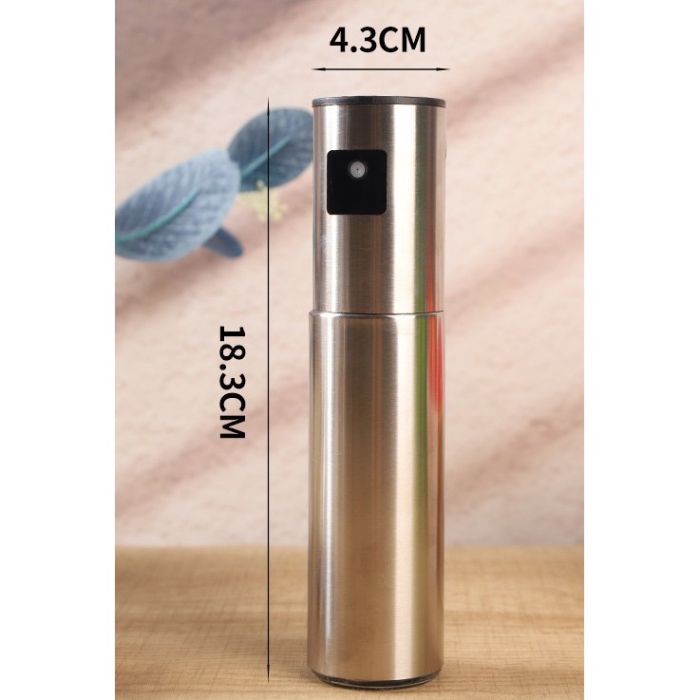 Pulverizator Ulei, Otet, , din Otel Inoxidabil, 100 ml, Reincarcabil, 18.3 x 4.3 cm, Argintiu [4]