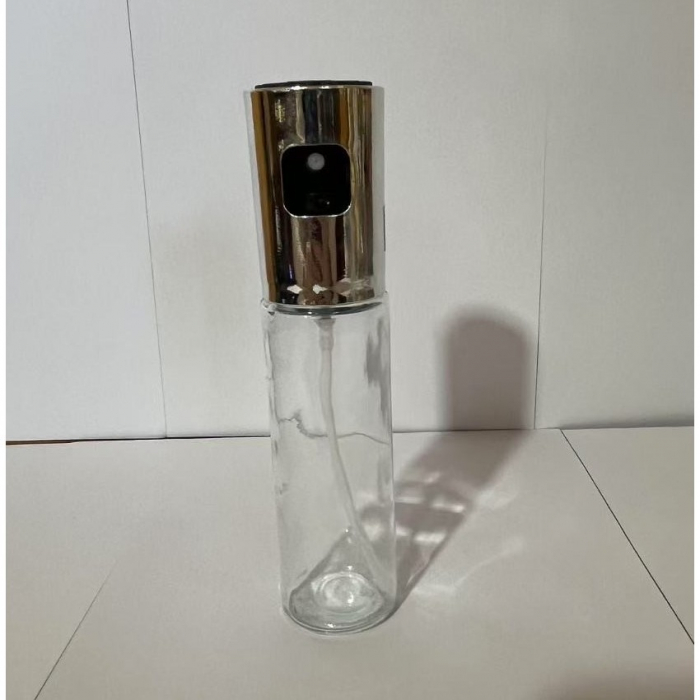 Pulverizator Ulei, Otet, , din Sticla, 100 ml, Reincarcabil, 18.3 x 4.3 cm, Capac Lucios, Argintiu [2]