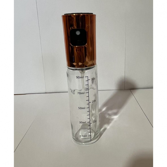 Pulverizator Ulei, Otet, , din Sticla, 100 ml, Reincarcabil, 18.3 x 4.3 cm, Masura 90 ml, Capac Lucios, Auriu [7]
