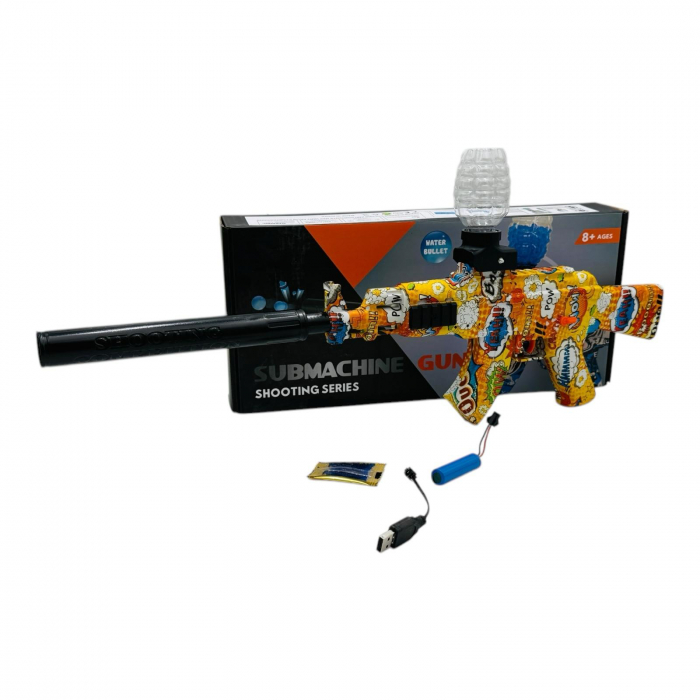 Pusca Automata Submachine Gun Shooting Series cu Bile de Apa Moi si Acumulator - Design Tactic  [2]