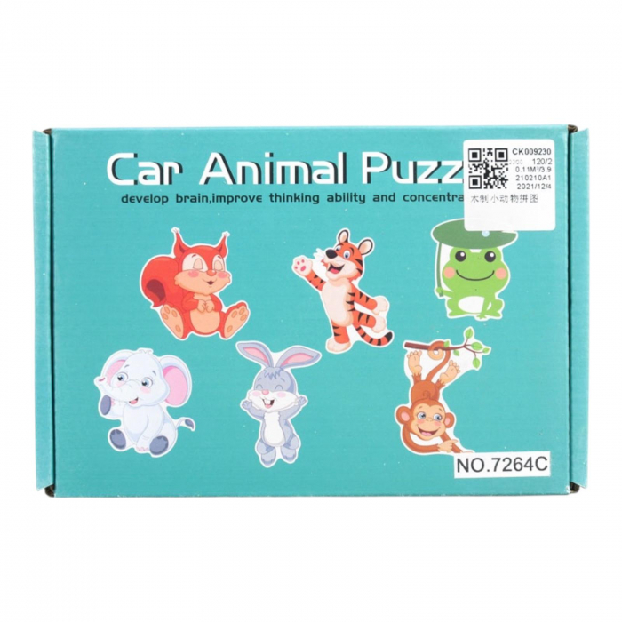 Puzzle educativ pentru copii, 36 piese, model Car Animal cu ilustratii animale si vehicule,  [2]