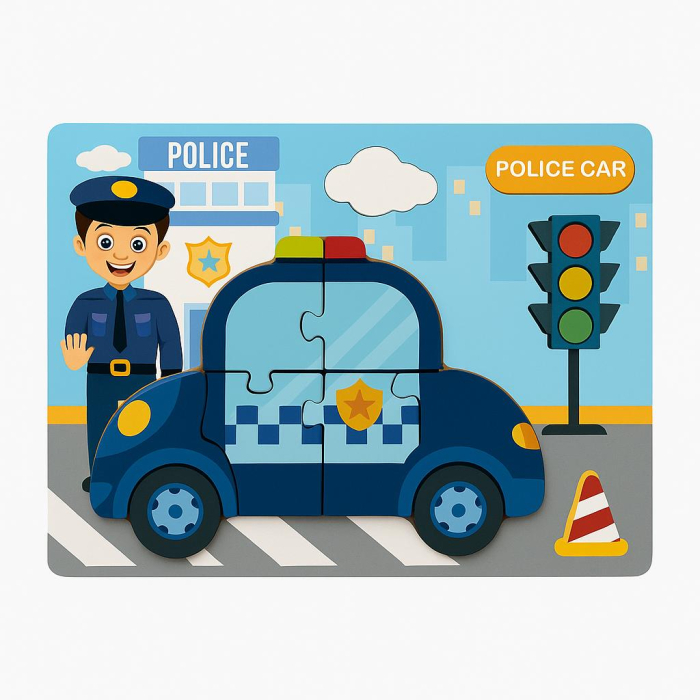 Puzzle din Lemn Educativ pentru Copii – Modele Diverse Dinozauri si Vehicule, 22x17.5cm [7]