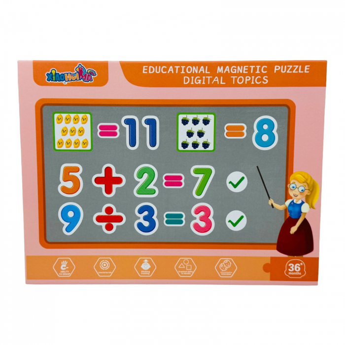 Puzzle magnetic cu tablita si activitati educative, 22×16.5×3cm, +3ani,   [4]