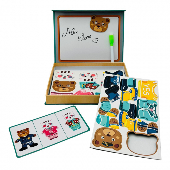 Puzzle magnetic educativ cu tablita si activitati – 22×16.5×3 cm, pentru copii +3 ani,  [4]
