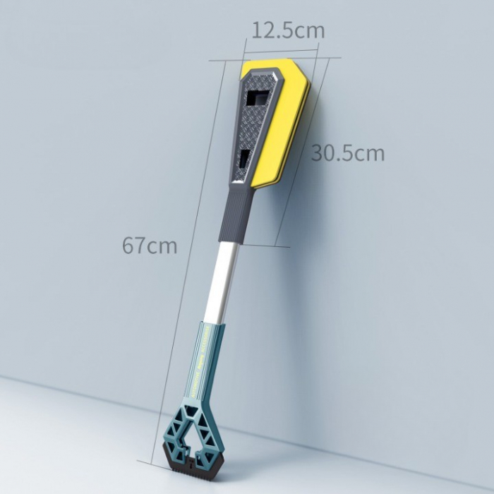 Racleta Auto pentru Zapada cu Doua Capete, , Universala, Deszapezire Masina, cu Maner Lung, Ergonomica, Detasabila, pentru Geamuri si Caroserie, Usor de Utilizat, 67x12.5 cm, Albastru [3]