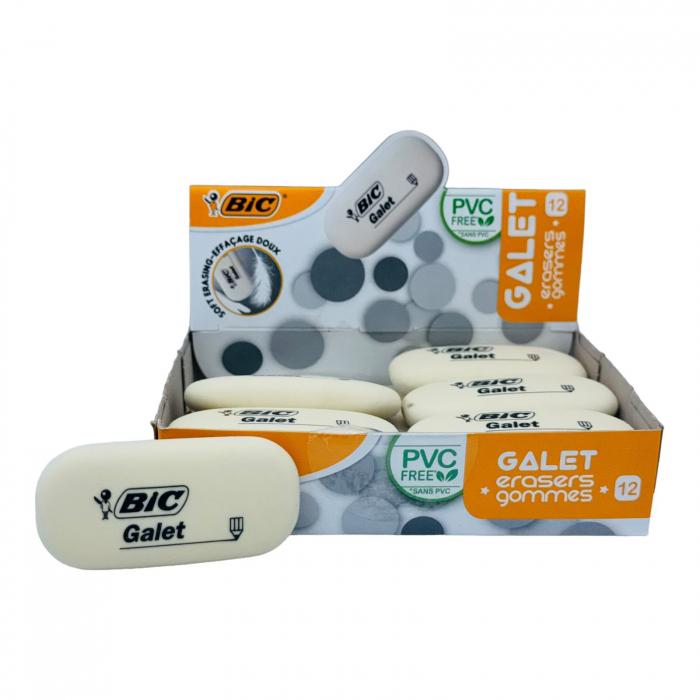 Radiera  Bic Galet alba – stergere curata si precisa, ideala pentru scoala si birou,  [2]